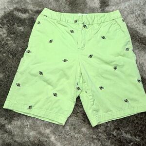 Bamboo Traders Petite Shorts - Green with Embroidered Bees sz 10P